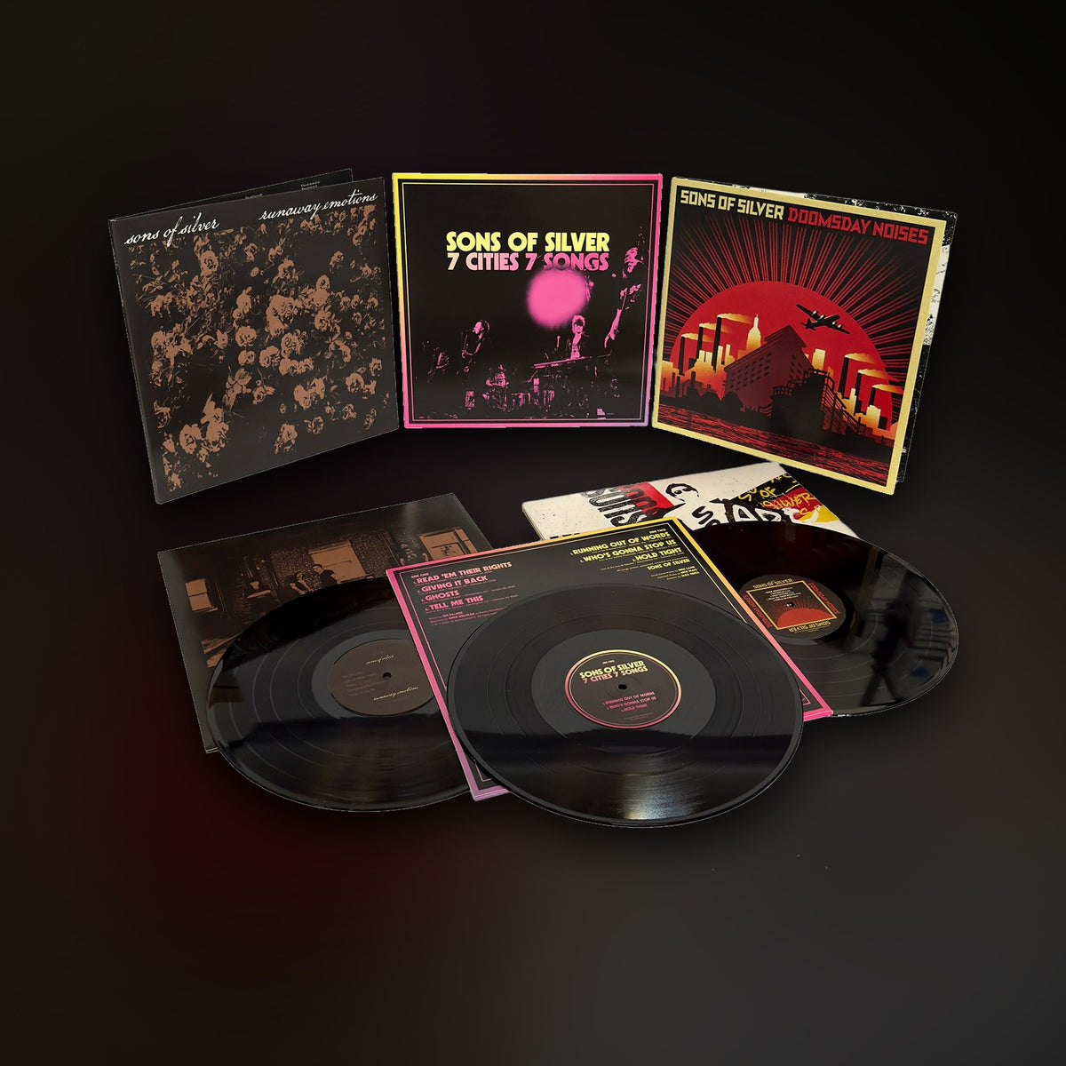 Vinyl Bundle: 7 Cities 7 Songs + Runaway Emotions + Doomsday Noises & Ordinary Sex Appeal — photo 1 of 5